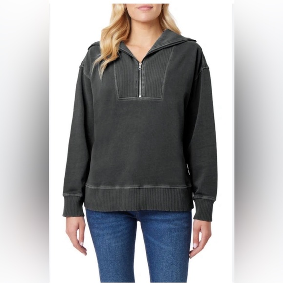 C&C California Gray Cotton Blend Half-Zip Pullover - Picture 2 of 10